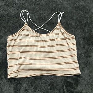 Cream and white striped tank top #stripes